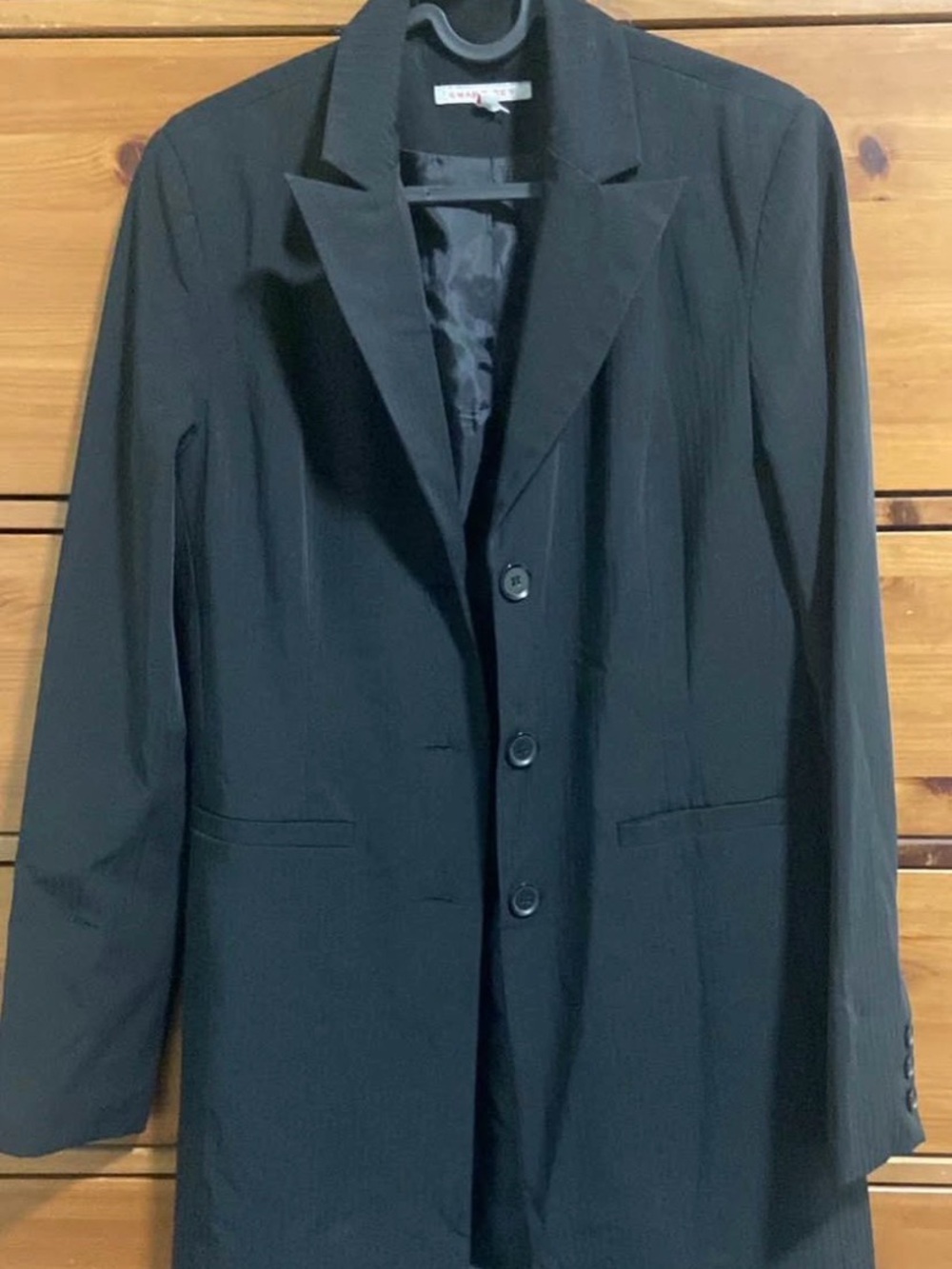 Long Black Women Blazer - Tailored Three-Button Jacket
